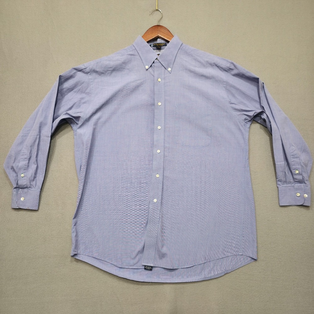 Tommy Hilfiger‎ Lifetime Collar Men's Blue Long Sleeve Dress Shirt Size 16-32/33
